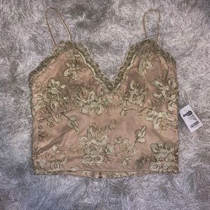 Gold detail crop top